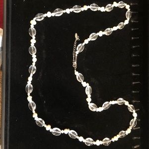 Beautiful bead and pearl look fashion necklace